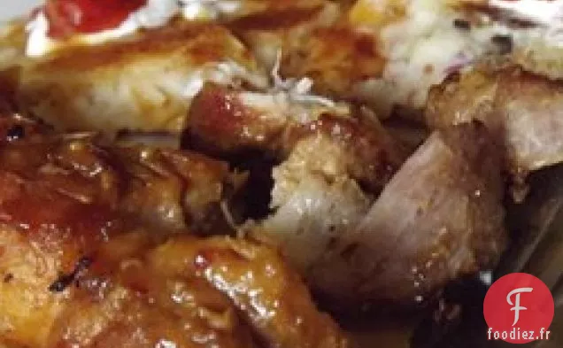 Côtes de porc glacées au miel et à la moutarde épicées