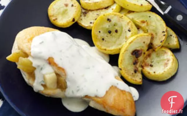 Rellenos de poulet à la sauce crémeuse à la coriandre et au citron vert