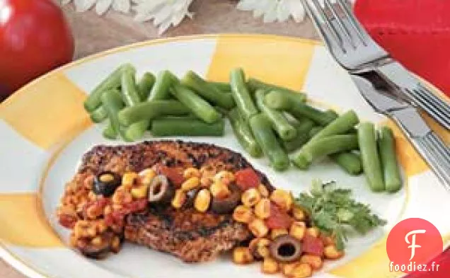 Côtelettes avec salsa de maïs
