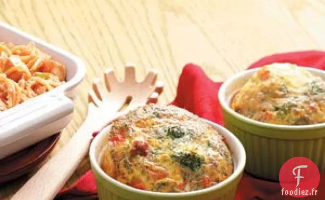 Coupes de quiche au bacon et au brocoli