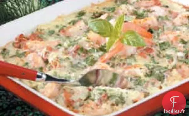Gratin de crevettes aux cheveux d'ange