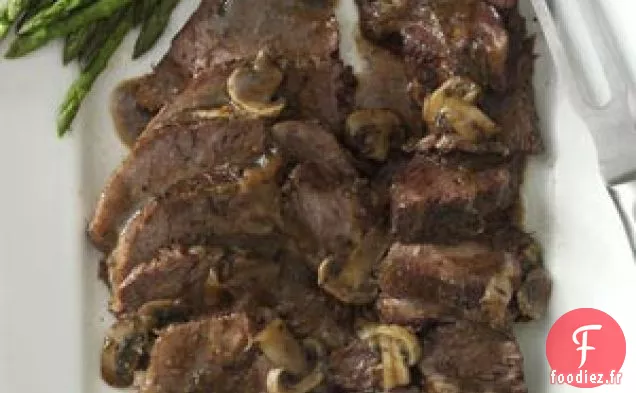 Rôti de bœuf campagnard avec sauce aux champignons