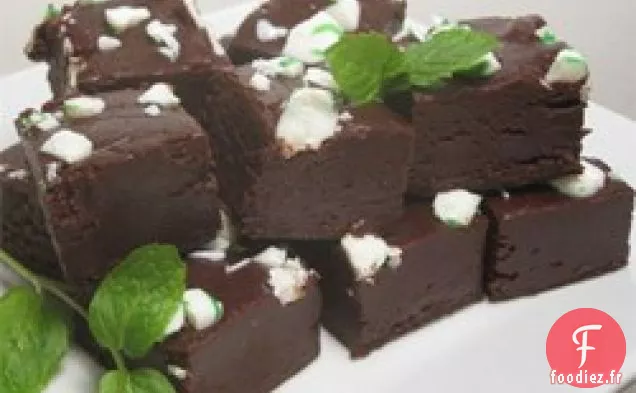 Fudge au chocolat noir et à la menthe poivrée