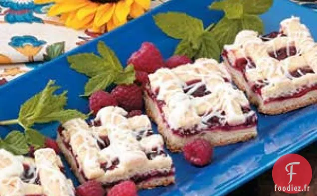 Barres glacées aux framboises