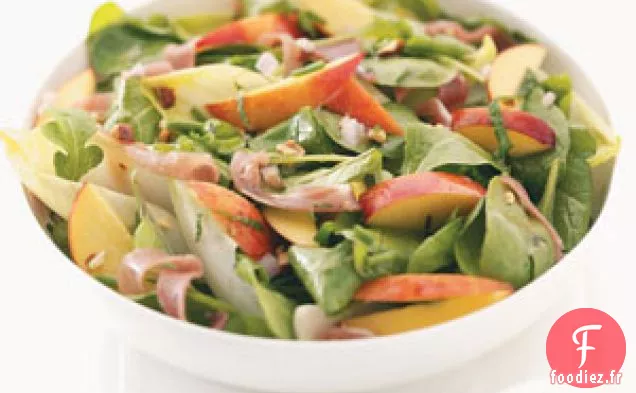 Salade de nectarines, de prosciutto et d'endives