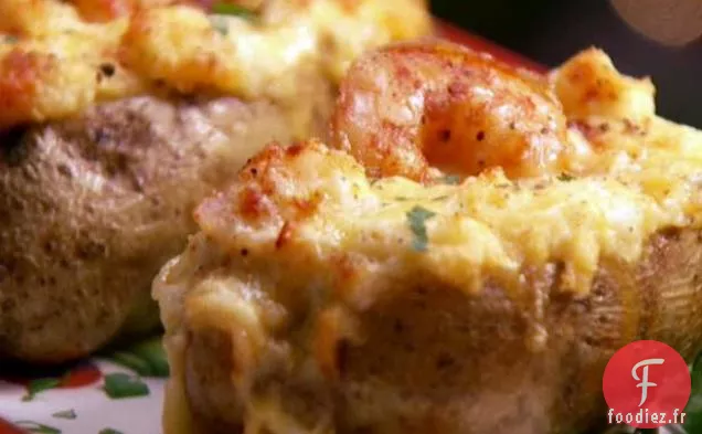 Pommes de terre farcies aux crevettes cuites deux fois