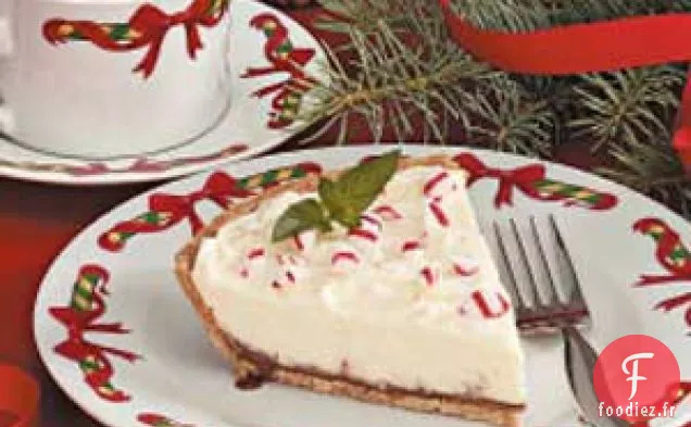 Tarte au chocolat blanc et à la menthe