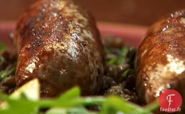 Saucisse aux lentilles à l'ail