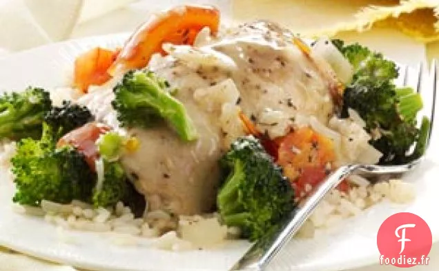 Poulet aux herbes et légumes