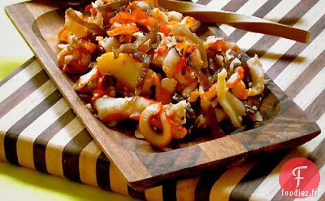 Salade De Calamars Épicés Au Shiitake, Sésame Et Citron Vert