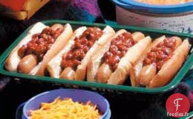 Hot-dogs aux haricots chili