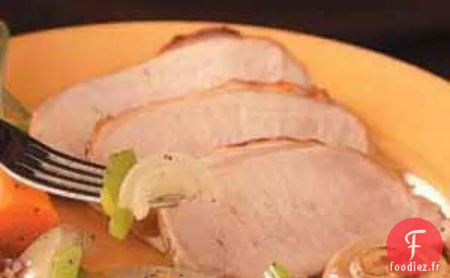 Rôti de porc grillé au miel et aux herbes