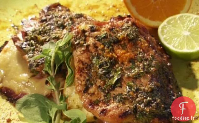 Côtelettes de porc papillon à la cubaine