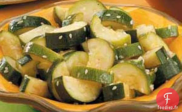 Courgettes vapeur au sésame