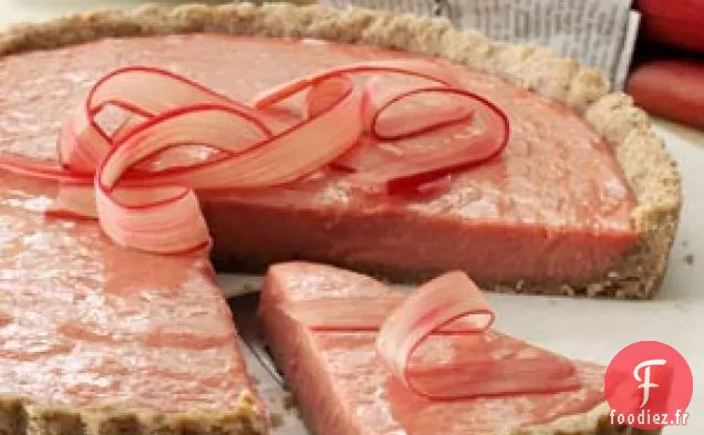 Tarte à la rhubarbe et croûte sablée