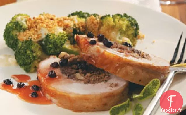 Longe de porc farcie à la sauce aux groseilles