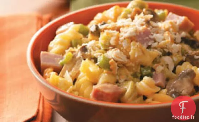 Casserole de nouilles crémeuses au jambon