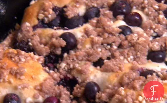 Gâteau facile aux myrtilles à la poêle