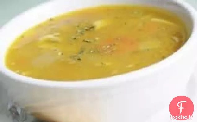 Soupe de poulet aux légumes et pâtes