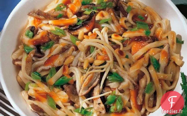 Nouilles aux Champignons Mélangées Braisées Chinoises