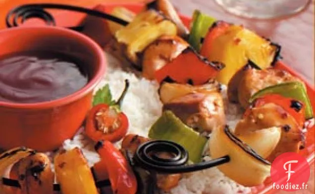 Brochettes de poulet tropicales