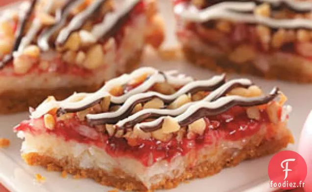 Barres à la framboise et à la noix de coco