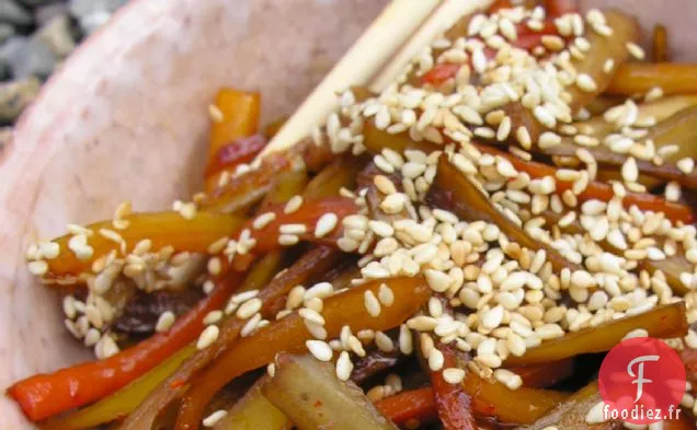 Kimpira (Carotte sautée et Racine de Bardane)