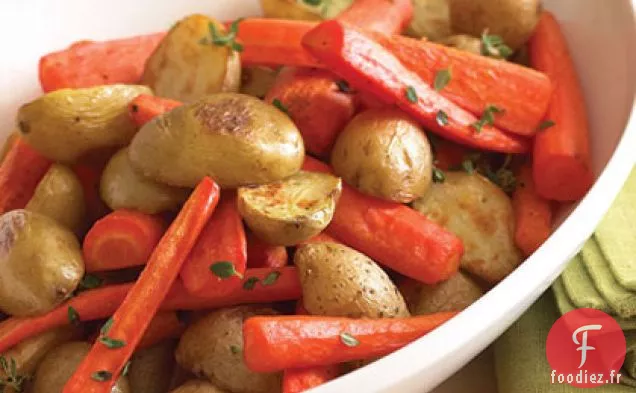 Pommes de terre rôties au Four et Carottes au Thym