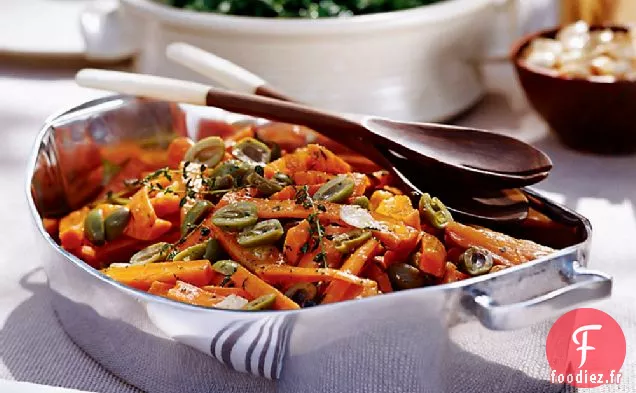 Carottes Glacées aux Olives Vertes