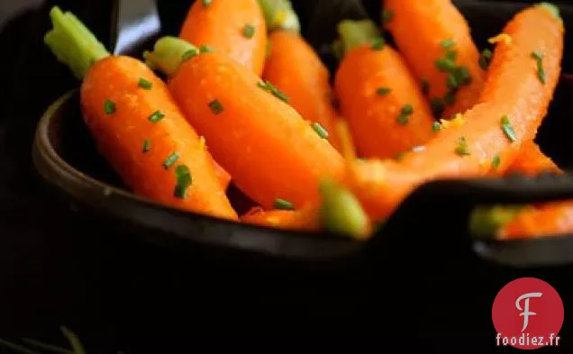 Carottes Parfumées Au Gingembre Avec Zeste De Mandarine et Ciboulette