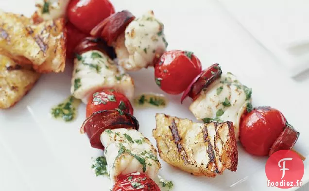 Brochettes de Lotte et Chorizo