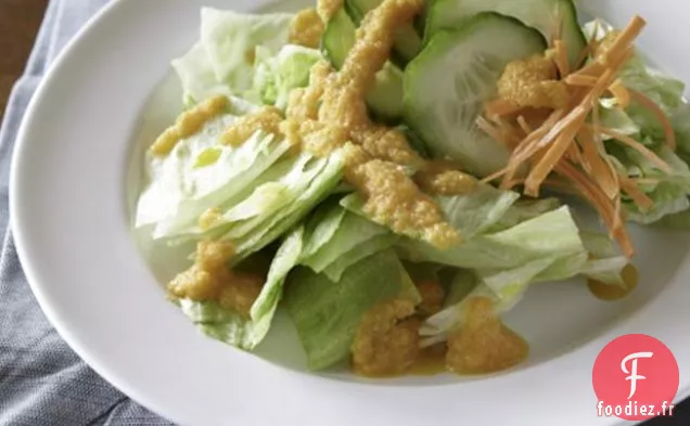 Salade Asiatique Avec Vinaigrette Aux Carottes Et Au Gingembre