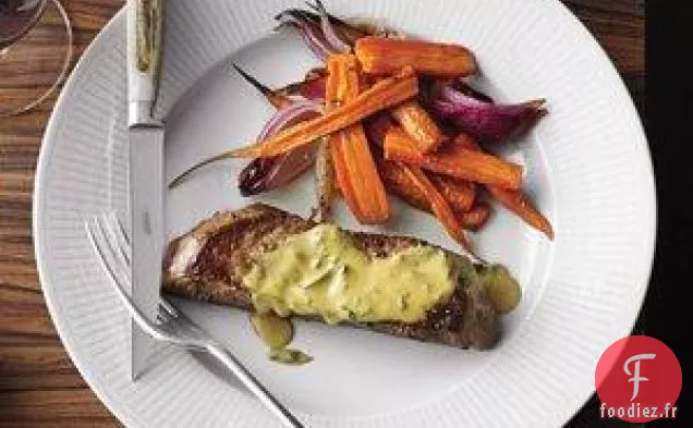 Steak Aux Carottes Et Oignons Rôtis