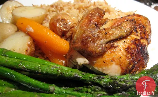 Poulet Rôti Aux Pommes De Terre Et Carottes