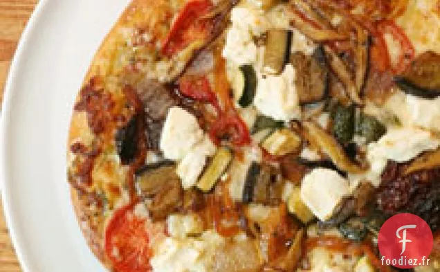 Pizza Végétarienne Aux Champignons Sauvages Et Au Pesto
