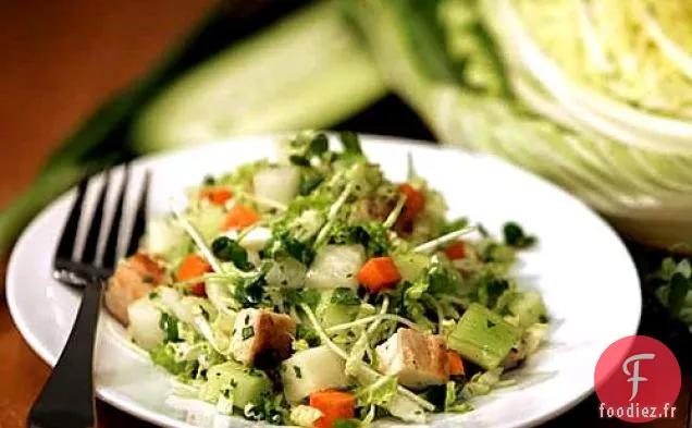Salade De Daikon Et Poulet Grillé Haché