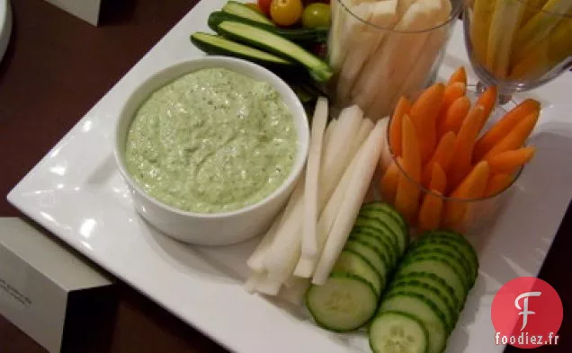 Trempette De Déesse Verte Avec De La Crudite