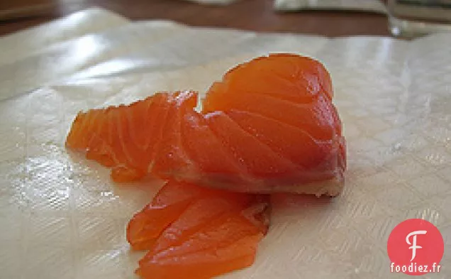 Cook the Book: Triangles Wonton au Sésame au Saumon Fumé et au Wasabi