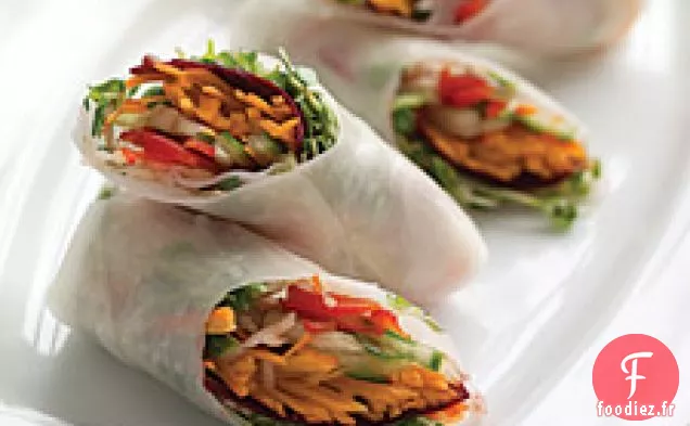 Rouleaux De Printemps Avec Trempette Carotte-gingembre