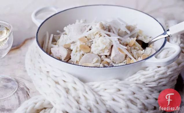 Riz au Jasmin, Sauté de Poulet et Amandes