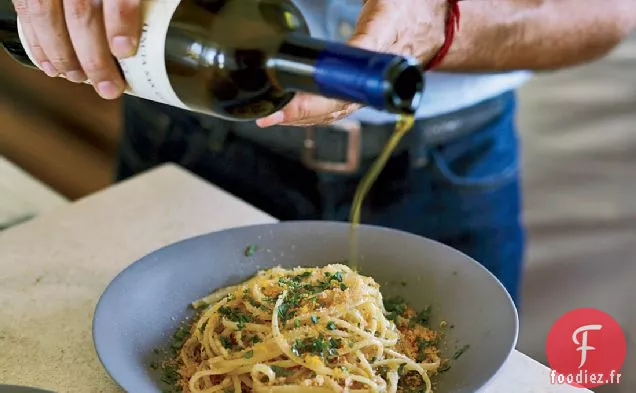 Spaghetti à la Bottarga et Chapelure aux Amandes