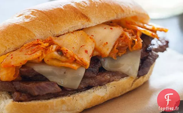 Sandwich au Cheesesteak au Kimchi Philly