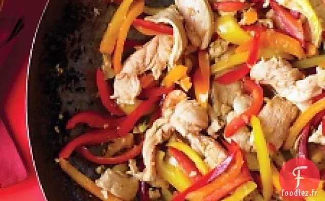 Poulet Sauté Au Miel Et au gingembre Aux Poivrons