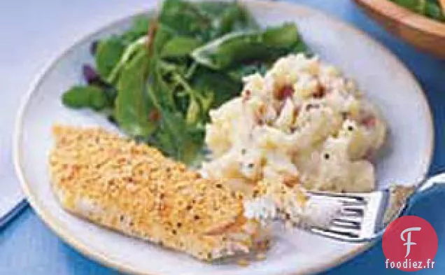 Poisson Croustillant aux Herbes avec Pommes de terre au Parmesan