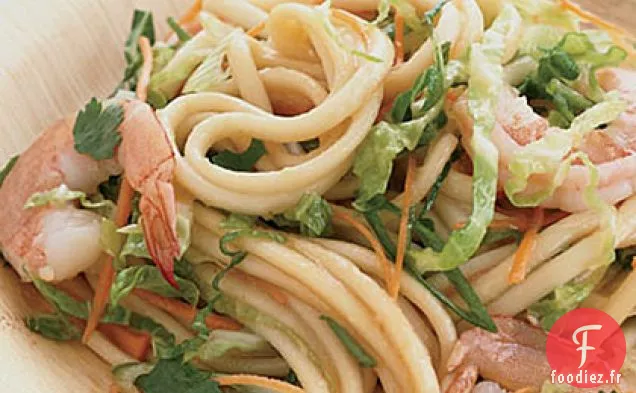 Salade de Crevettes et Nouilles avec Vinaigrette au Gingembre