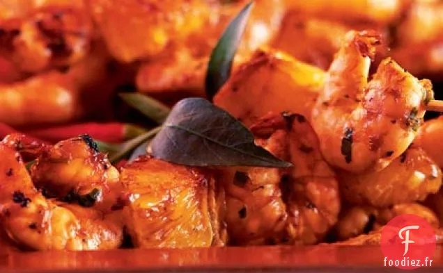 Brochettes de Crevettes Orange-Gingembre