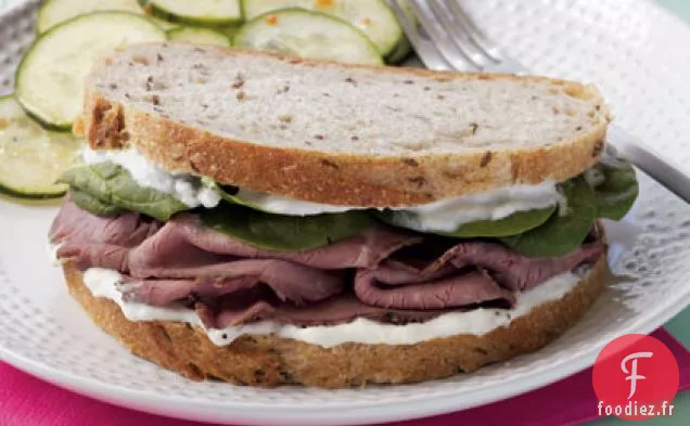 Sandwich au Rôti de Boeuf avec Aï¿½oli au Raifort
