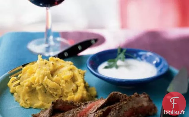 Steak de Flanc Mariné avec Raita au Raifort