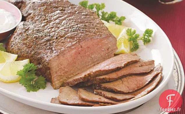 London Broil avec Sauce au Raifort