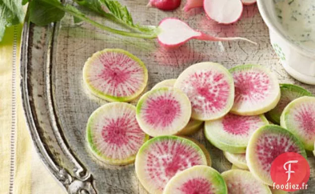 Radis Tranchés Avec Trempette Au Raifort-babeurre